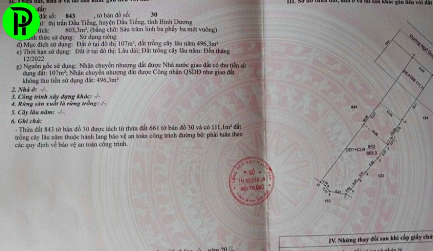 Đất mặt tiền đường ngô quyền thị trấn dầu tiếng