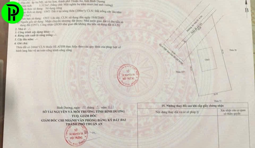 Bán lô đất mặt tiền đường an sơn 01 nhựa đẹp thông thoáng , vườn cây mát mẻ .  thuộc phương thuận An. Tphcm