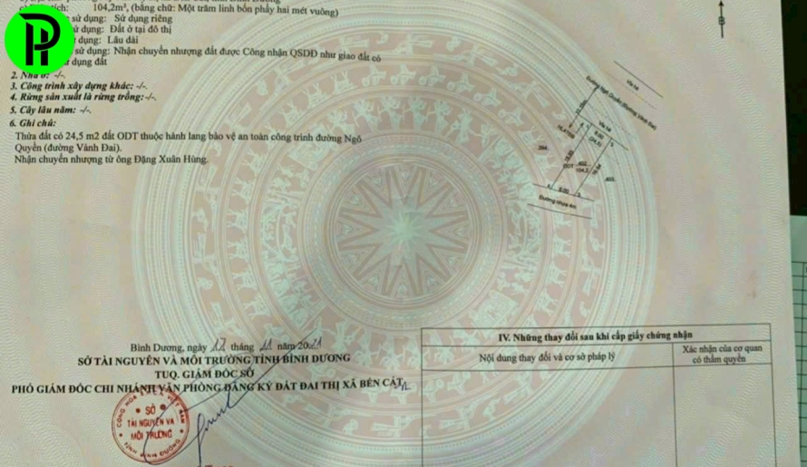 Bán lô góc 3 mặt tiền đường ngô quyền bến cát, Tphcm. cách chợ bến cát 150m.