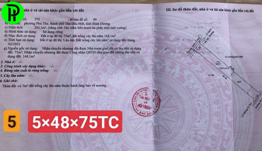 Bán 5 nền phú thọ Thù dầu một bình dương, tphcm